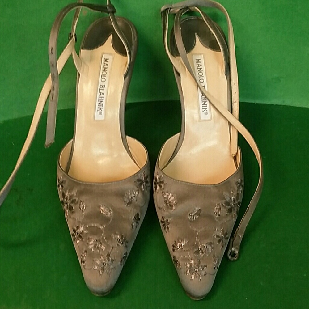 MANOLO BLAHNIK Strappy Heels 7.5 - Picture 2 of 8